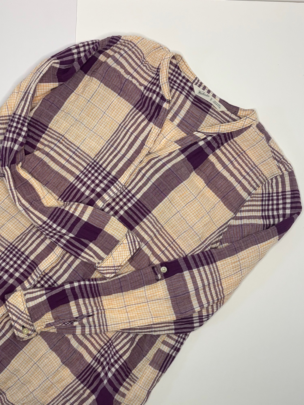 Woolrich Women's Lightweight Chamois Plaid Button Down Shirt Medium 2151